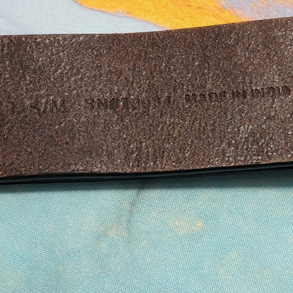 Chico's Genuine Leather Adjustable Pewter Tone Belt S/M - Picture 8 of 11